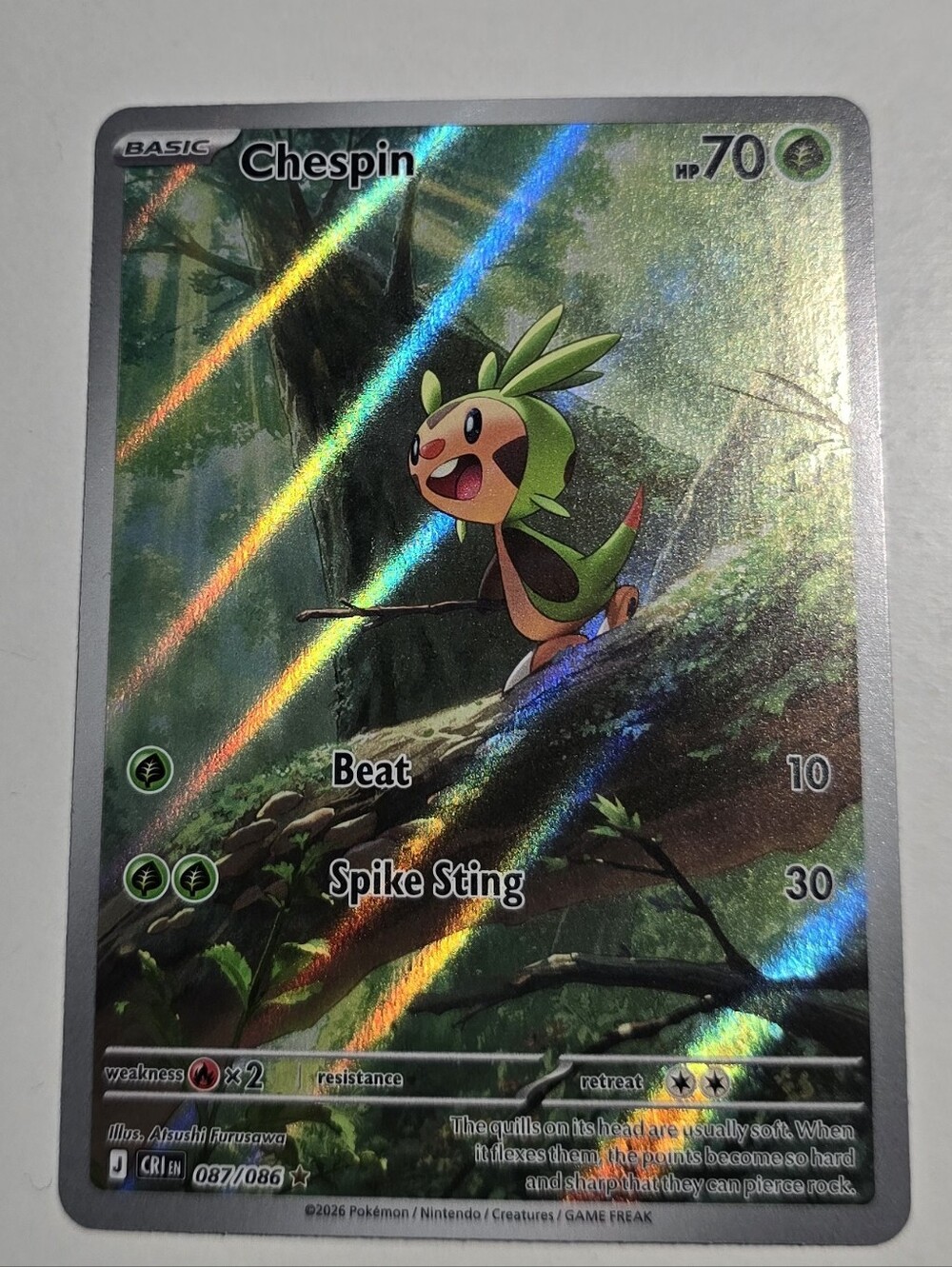 Pokemon Chespin Chaos Rising Illustration Rare 087/086